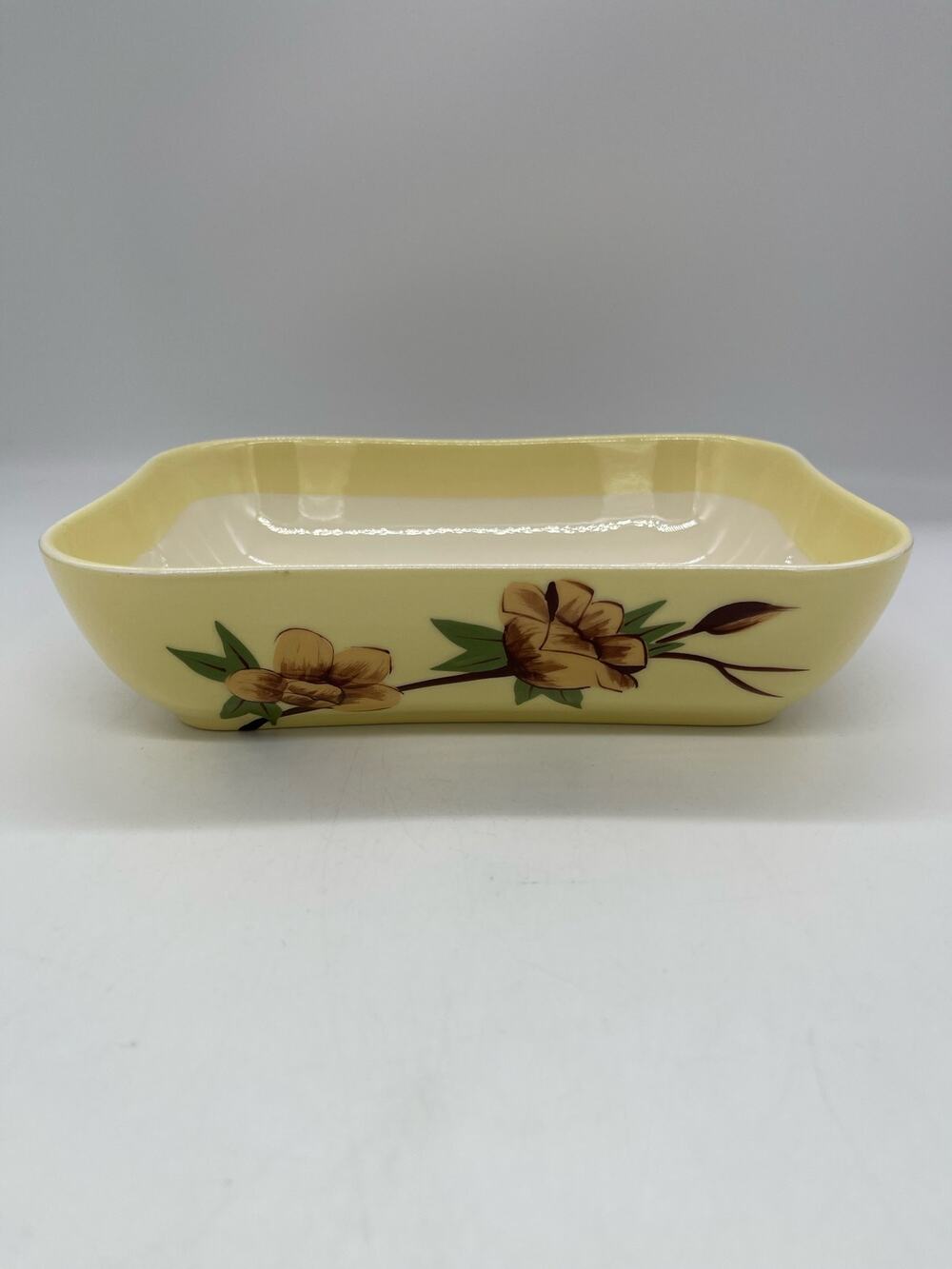 Weil Ware Yellow Rose California Pottery Serving Dish 9 x 6 1/2”
